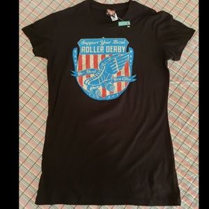 Lucky 13 Womens Give Blood Black Tee Size Large